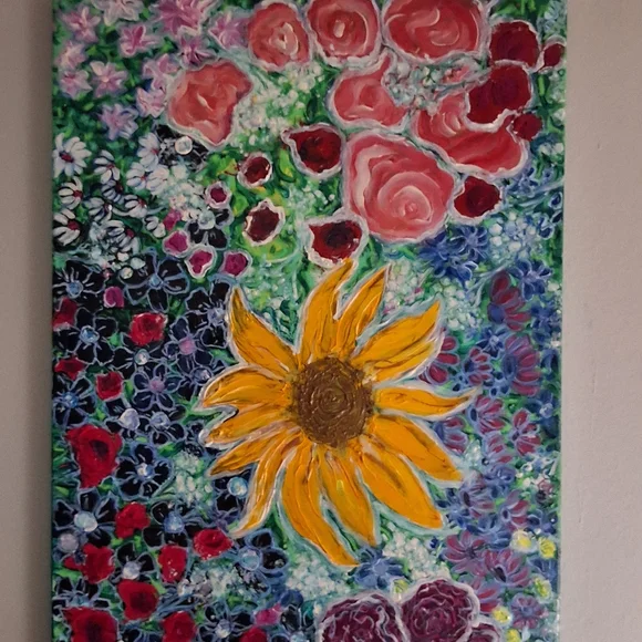 "Flower Power" 18in X24in Orignal ARTWORK Created By Me! - Picture 6 of 8